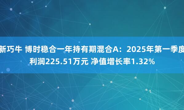 新巧牛 博时稳合一年持有期混合A：2025年第一季度利润225.51万元 净值增长率1.32%