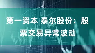 第一资本 泰尔股份：股票交易异常波动